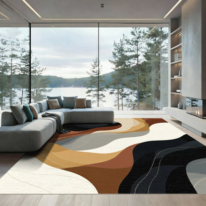 Earthy Abstract Waves Rug