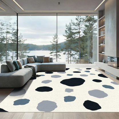 Abstract Black Gray Cloud Scatter Rug
