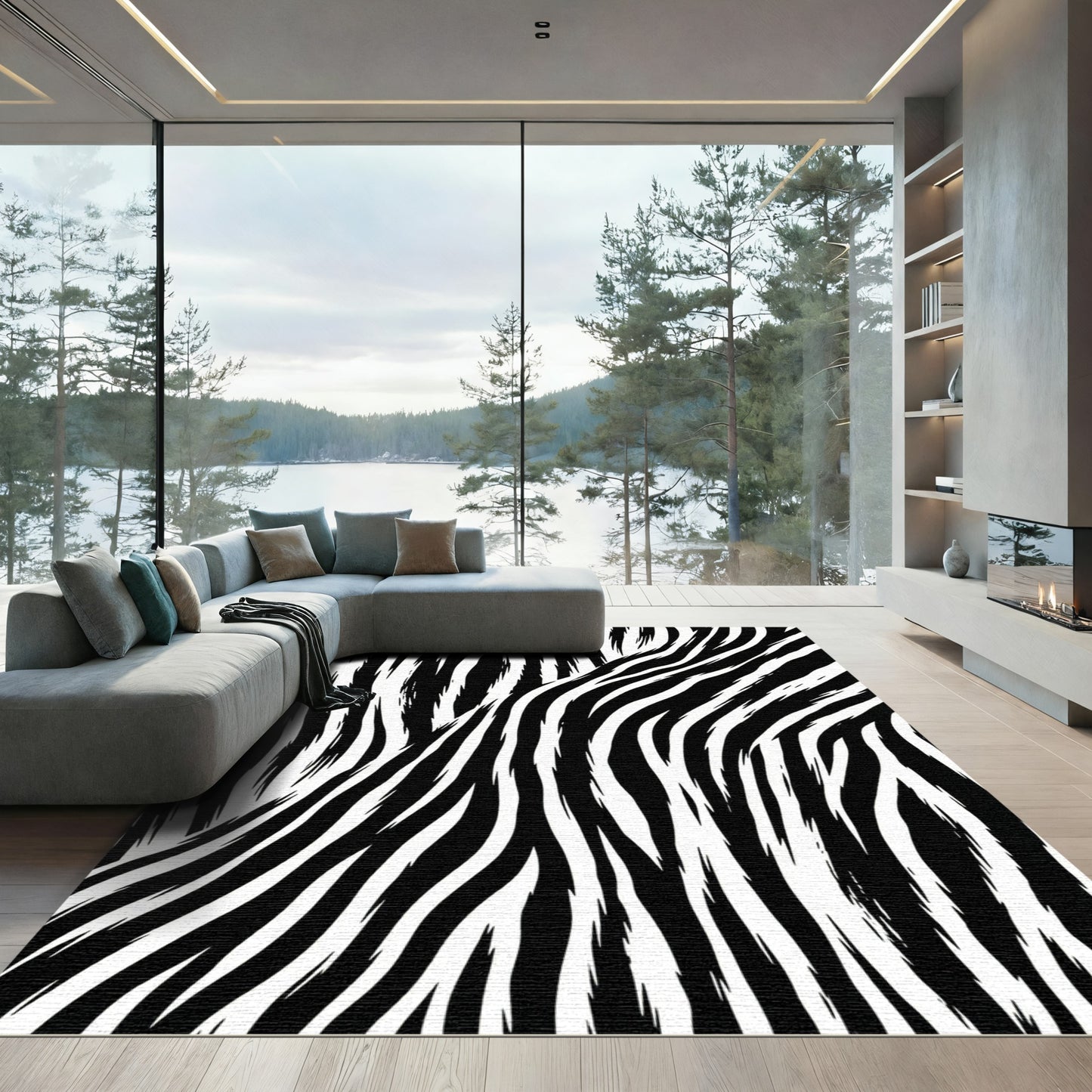 Abstract Wild Animal Striations Rug