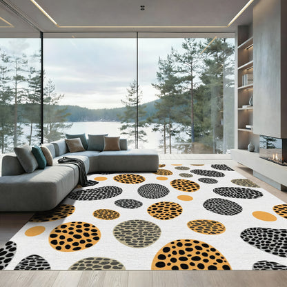 Organic Speckled Ochre Gray Shapes Rug