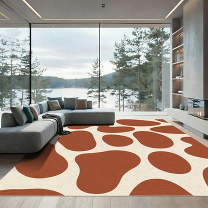 Terracotta Organic Blob Contemporary Rug