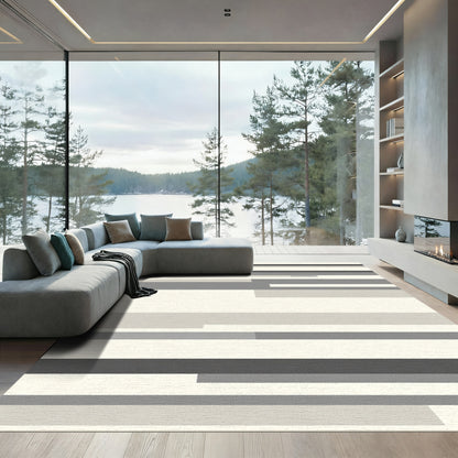 Monochromatic Grayscale Linear Abstract Rug