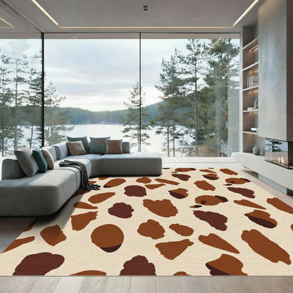 Earthy Brown Spotted Organic Layout Rug