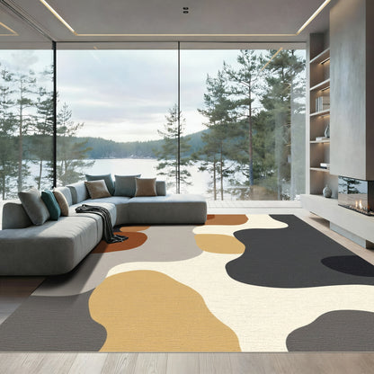 Abstract Earth Tone Amoeba Rug