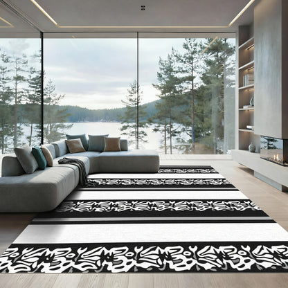 Monochromatic Tribal Stripe Rug