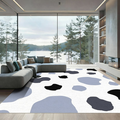 Abstract Spot Black Gray Blue Rug