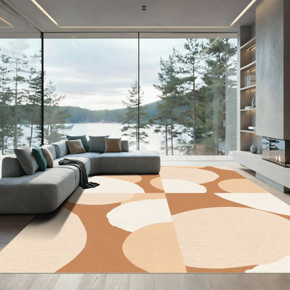 Terracotta Neutral Blob Grid Rug