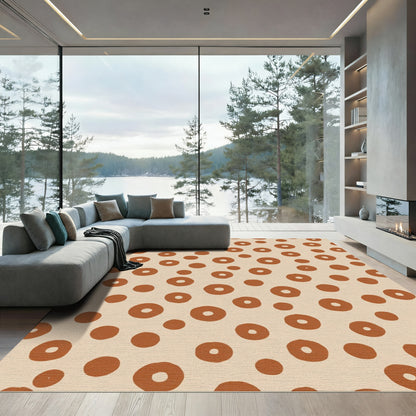Earthy Terracotta Dot Cluster Rug