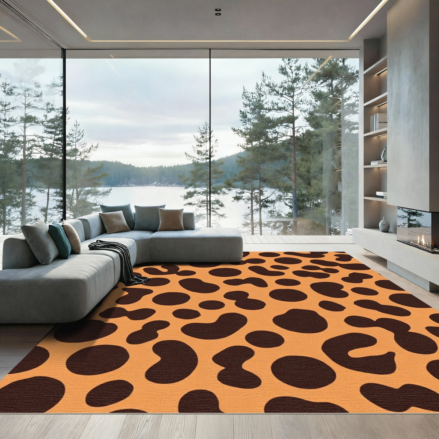 Rich Amber Organic Spots Rug