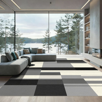 Mid-century Modern Geometric Blocks Rug
