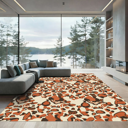 Bold Amber Abstract Spots Rug