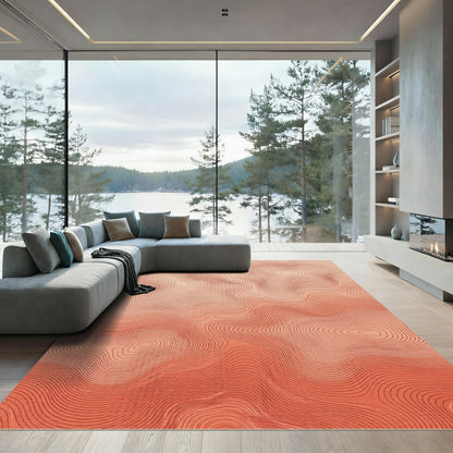 Terra Cotta Contour Wave Rug