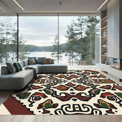 Rich Earthy Medallion Scrollwork Rug