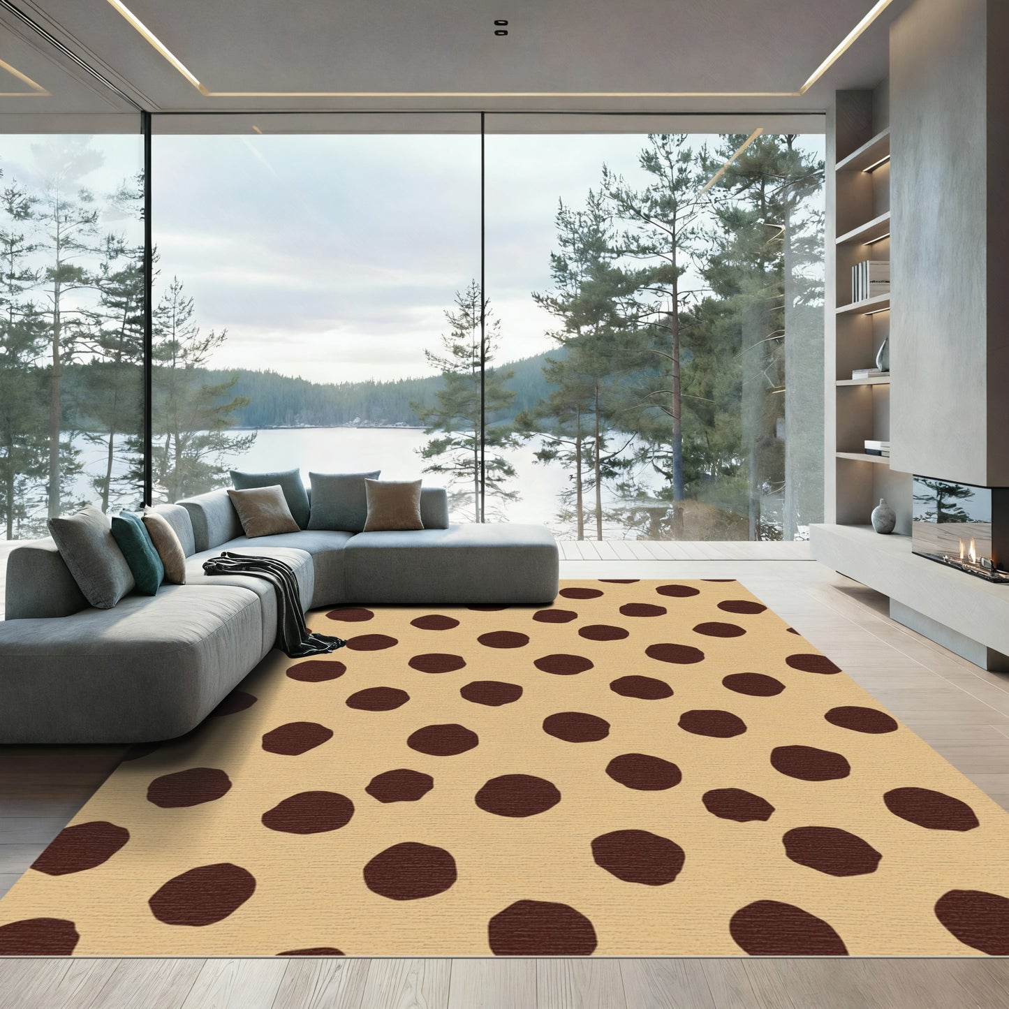 Brown Polka Dot Earthy Rug