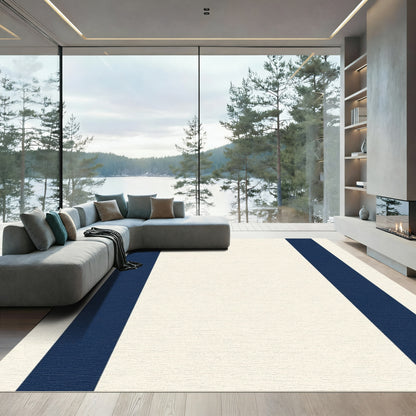 Creamy Blue Stripe Rug