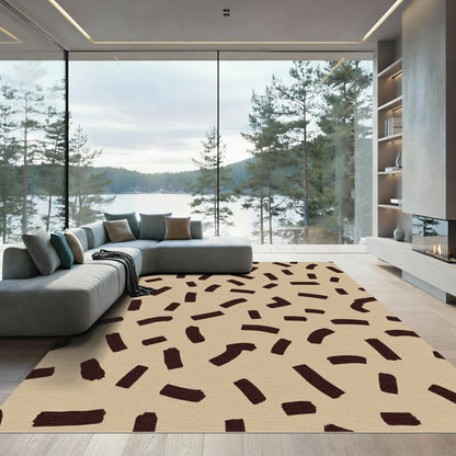 Brown Brushstroke Scatter Rug