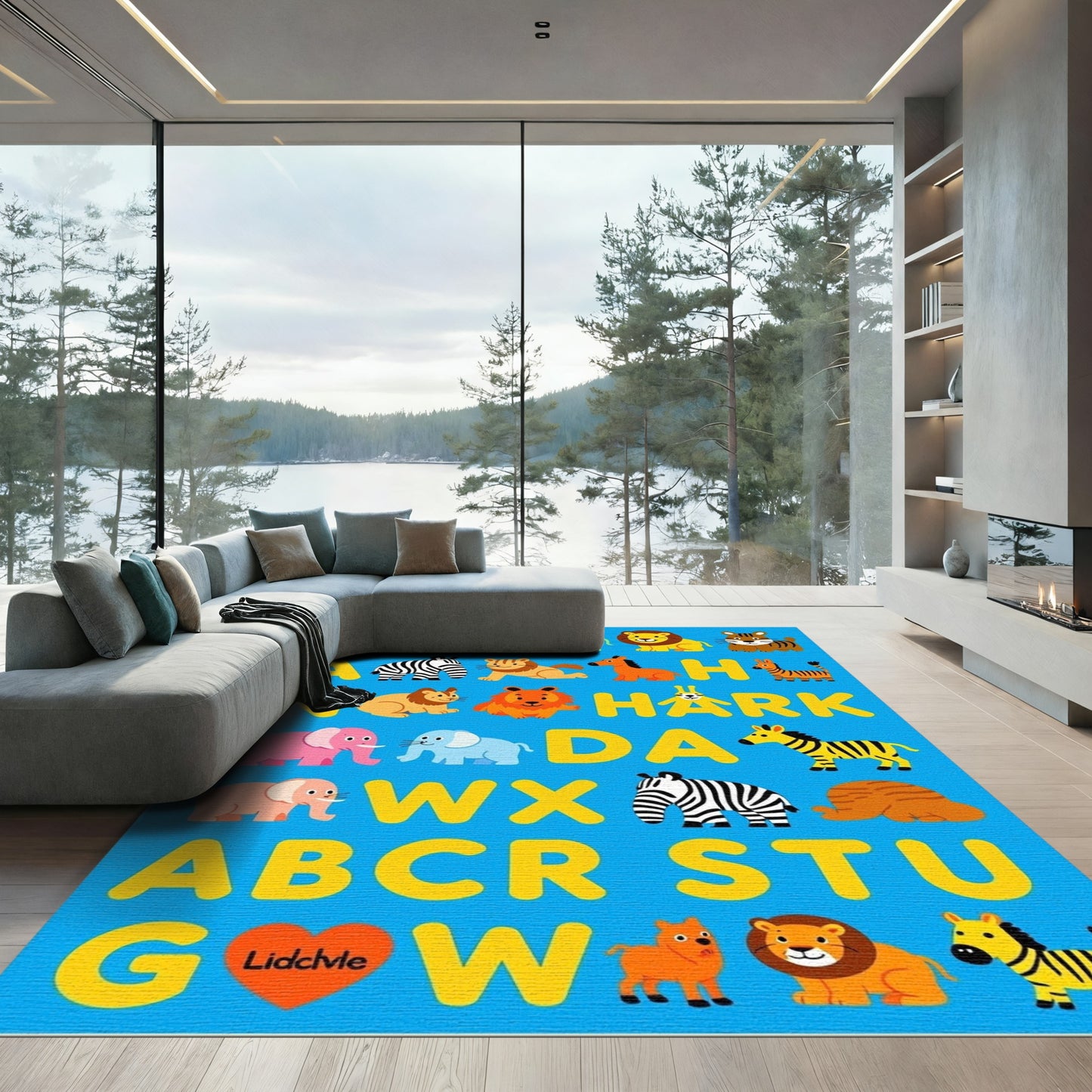 Cute Animal Alphabet Collection Rug