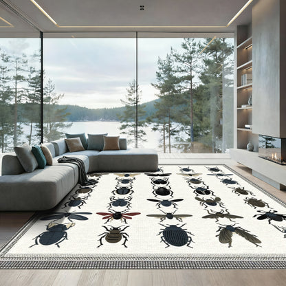 Vintage Insect Collection Graphic Art Rug