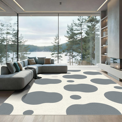 Gray Daubs Cream Spots Rug