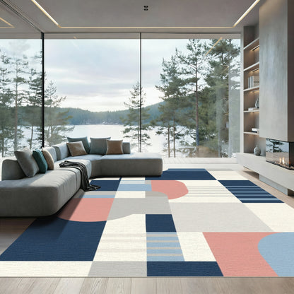 Modern Abstract Geometric Shapes Rug
