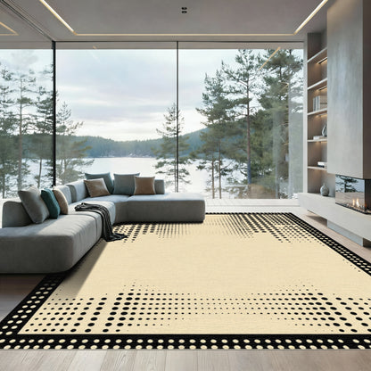 Black White Halftone Scatter Rug