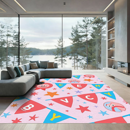 Happy Alphabet Bunting Stars Rug