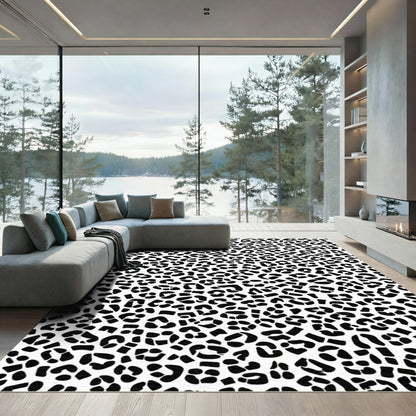 Monochromatic Leopard Spot Textured Rug