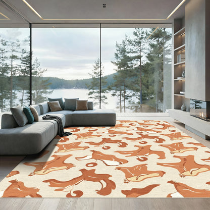 Terracotta Abstract Organic Swirls Rug