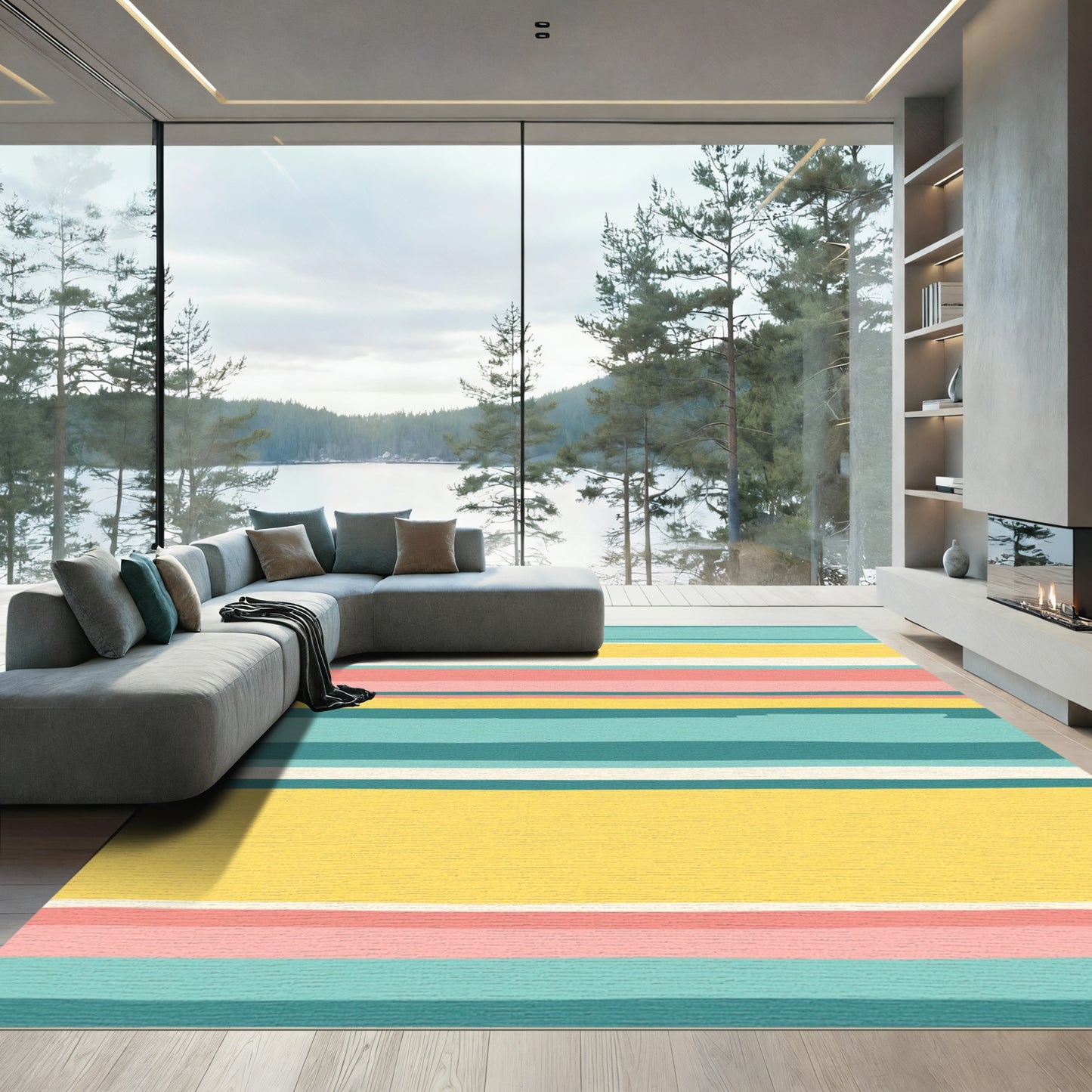 Coastal Stripe Color Block Rug