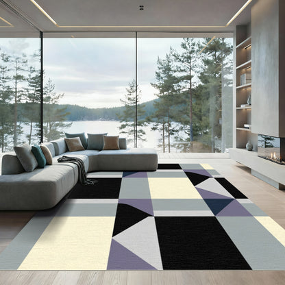 Modern Abstract Geometric Squares Rug