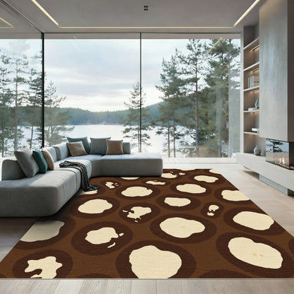 Brown Cream Organic Spot Rug