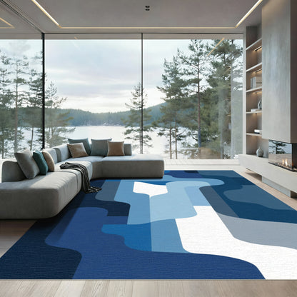 Abstract Ocean Gradient Curves Rug