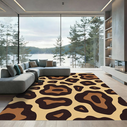 Bold Black Brown Animal Spots Rug