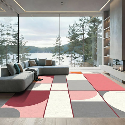 Mid Century Modern Geometric Shapes Rug