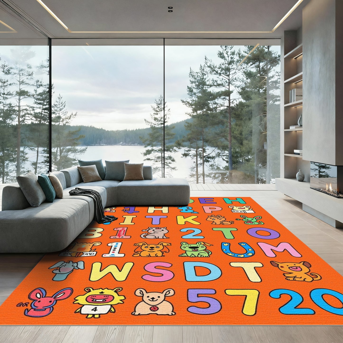 Alphabet Animals And Numbers Rug