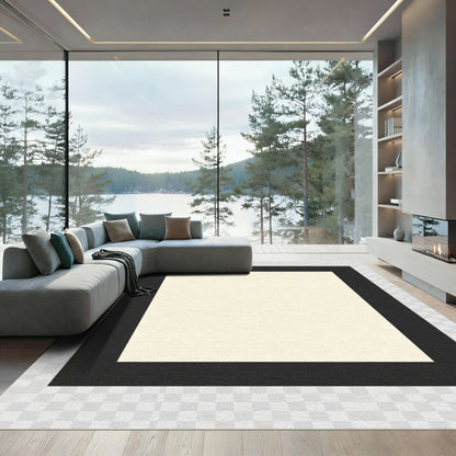 Classic Black Ivory Border Rug