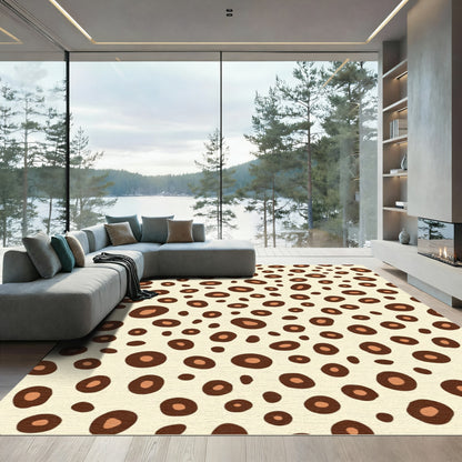 Brown Cream Speckled Spot Rug