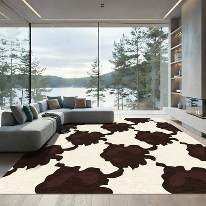 Brown Organic Spots Cream Rug