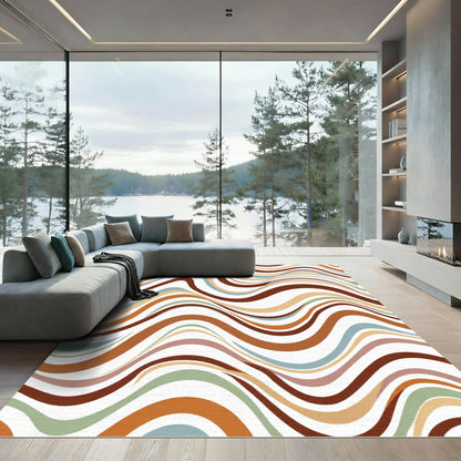 Terra Cotta Striped Flow Rug