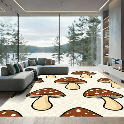 Brown Spotted Mushroom Repeat Rug