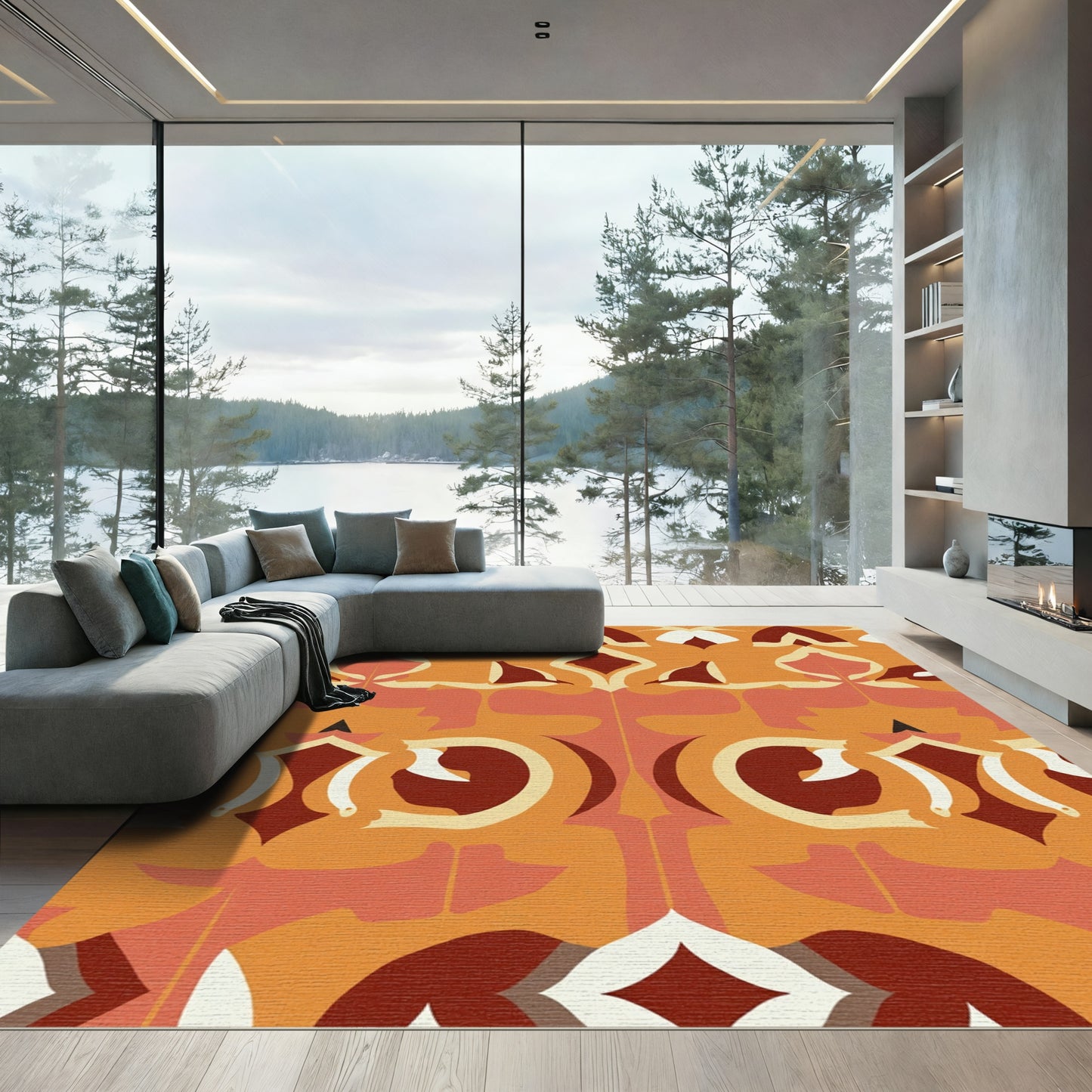 Saffron Amber Floral Archway Rug