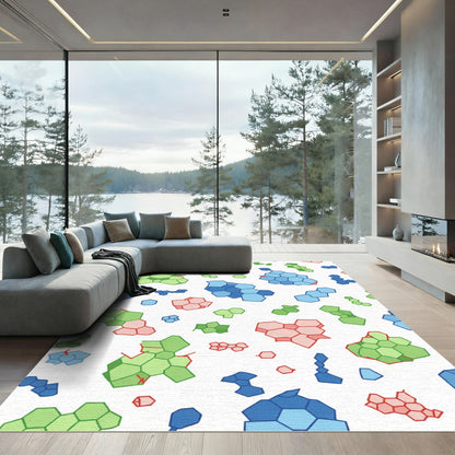 Organic Hexagon Cluster Contemporary Rug