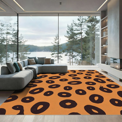 Bold Orange Cheetah Spots Rug