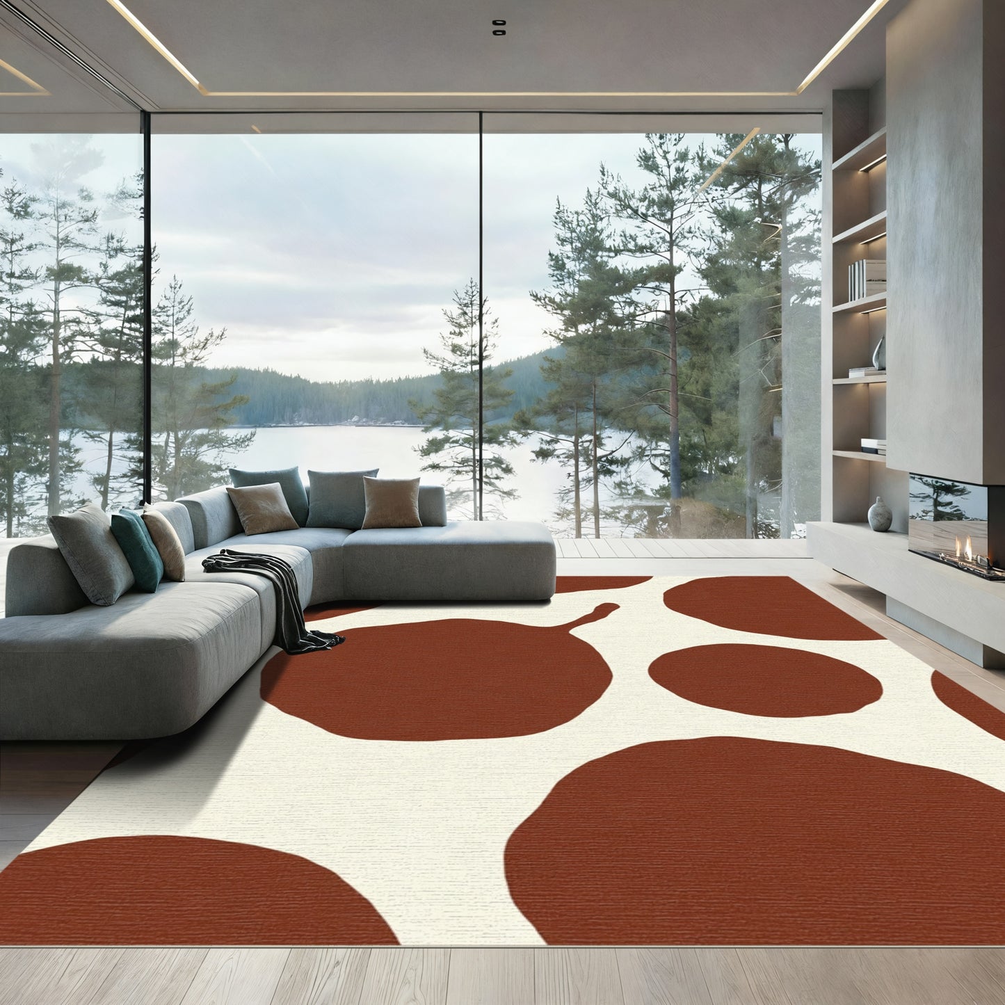 Neutral Spots Blob Rug
