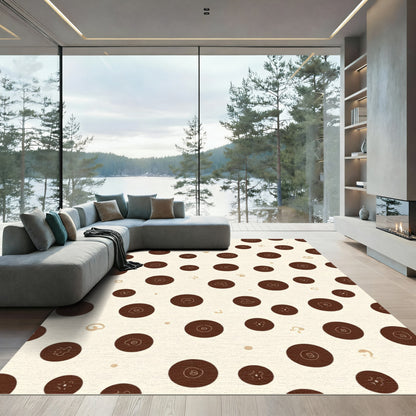 Chocolate Brown Polka Dot Whimsical Rug