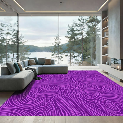 Purple Swirling Wave Abstract Rug