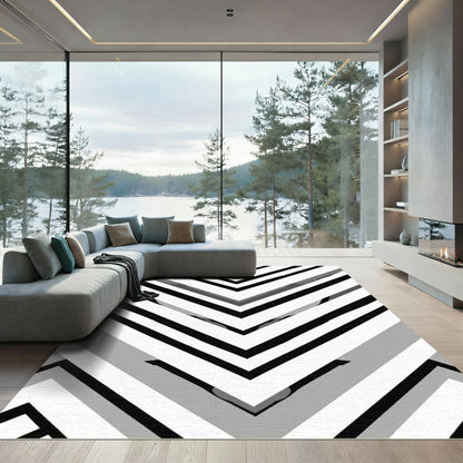 Monochromatic Chevron Streaks Rug