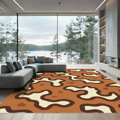 Earthy Abstract Organic Amorphous Ripples Rug