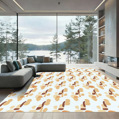 Abstract Ochre Organic Splatter Rug