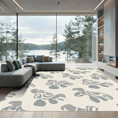 Soft Gray Abstract Animal Swirl Rug